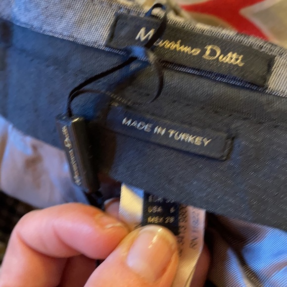 MASSIMO DUTTI summer plaid pants NWT sz4/6 unlined - Picture 3 of 3